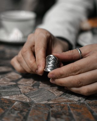Срібний плетений перстень 0009-3 фото