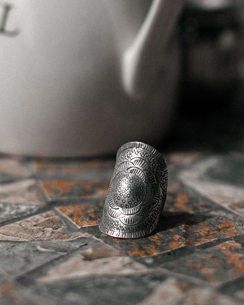 Срібний перстень із карбованим сонечком 0013-3 фото