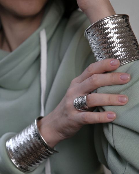 Срібний плетений браслет 0011 фото