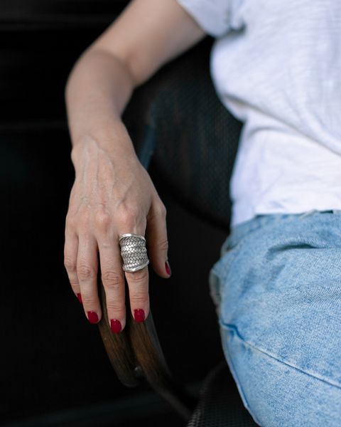 Срібний плетений перстень рельєфний 0168-2 фото