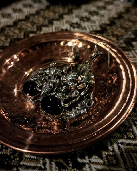 Сережки з Драконом чорні 0123 фото
