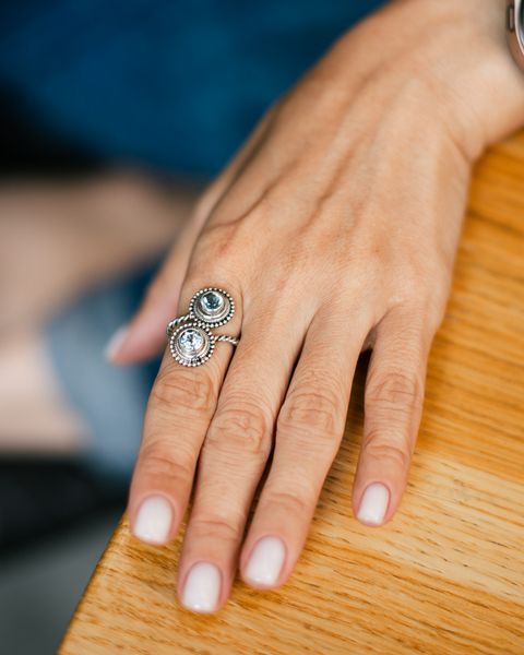 Перстень з подвійним топазом 0271-1 фото