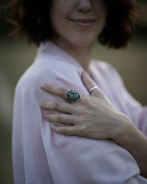 Перстень з бірюзою у вигляді сідла 0087-1 фото