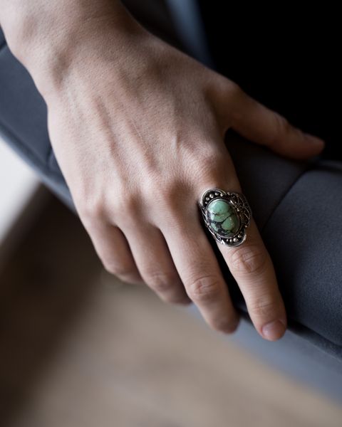 Перстень з бірюзою у вигляді сідла 0087-1 фото